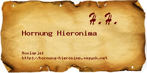 Hornung Hieronima névjegykártya